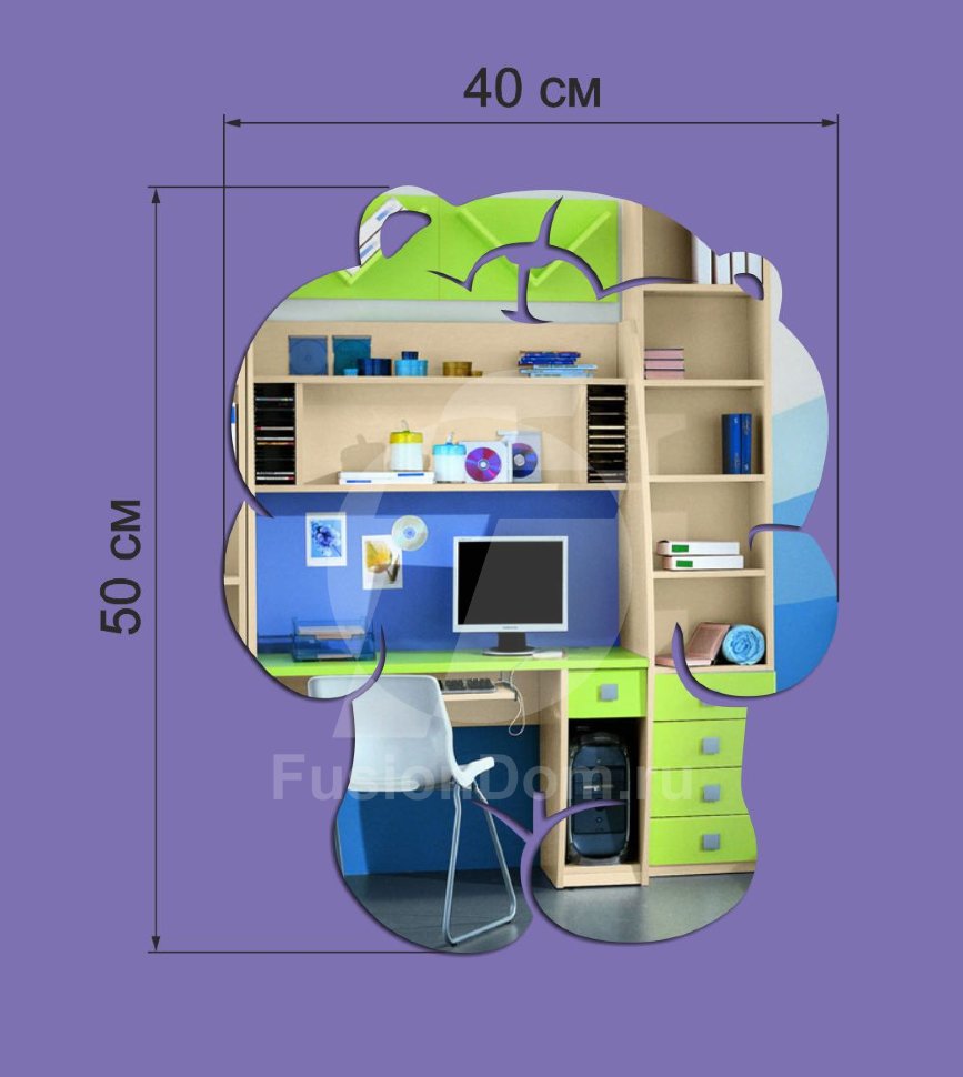 Акриловое зеркало Мишка с сердцем