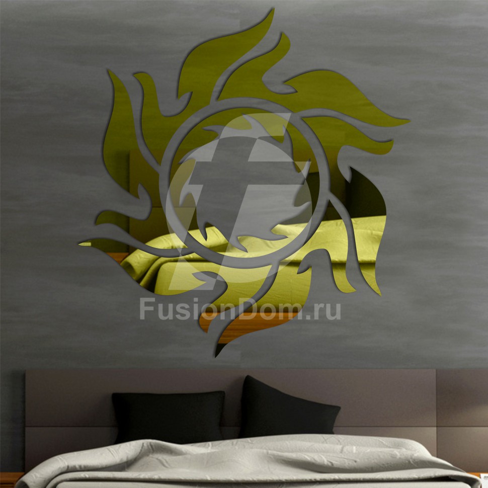 Акриловое зеркало Солнце рыжее