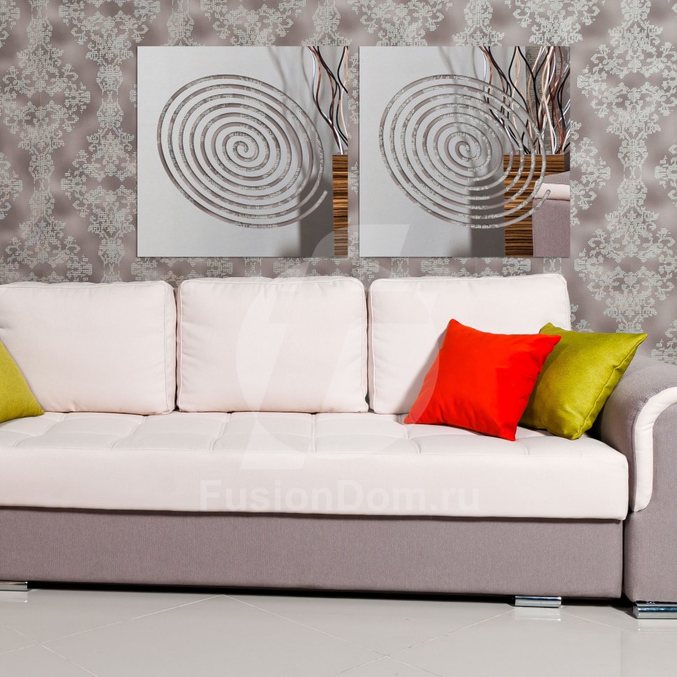 панно Спираль 2 серебро