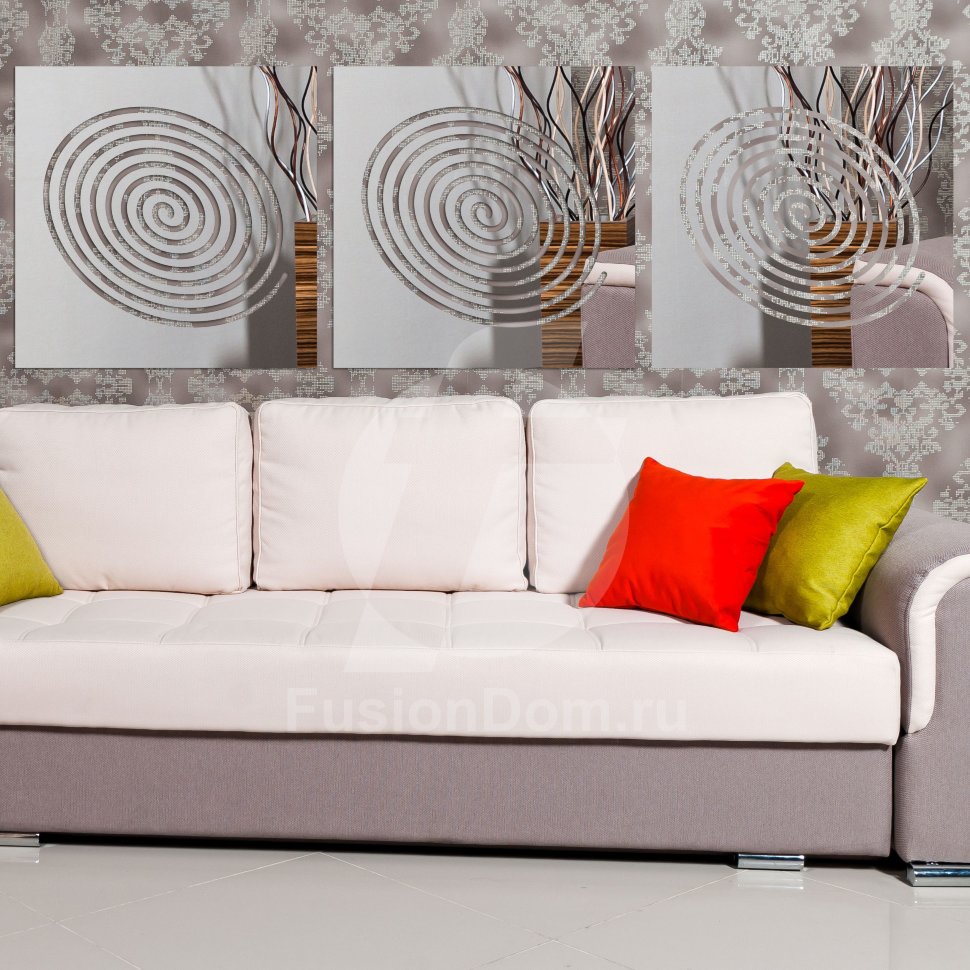 панно Спираль 3 серебро