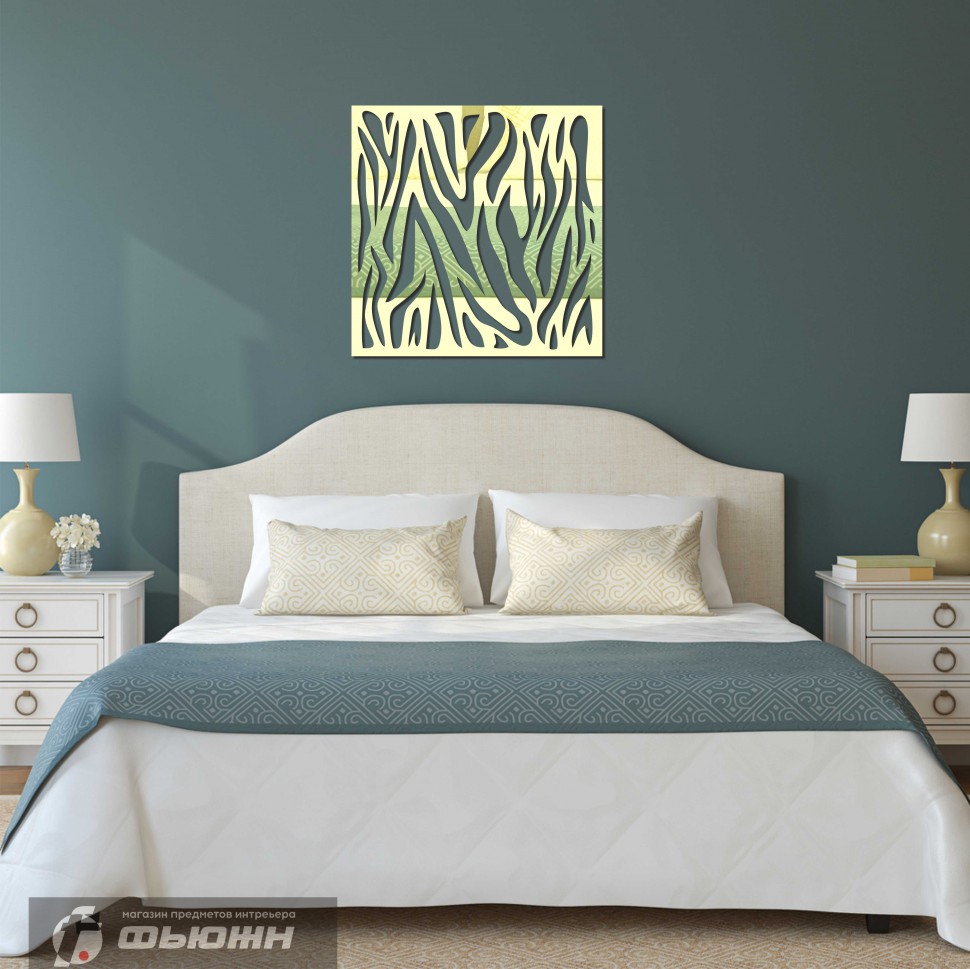 Зеркало Кривые линии зотото 1 панно