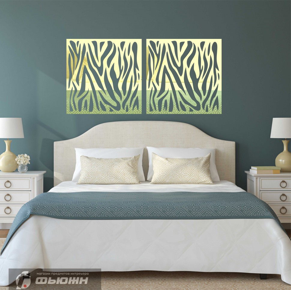 Зеркало Кривые линии зотото 2 шт