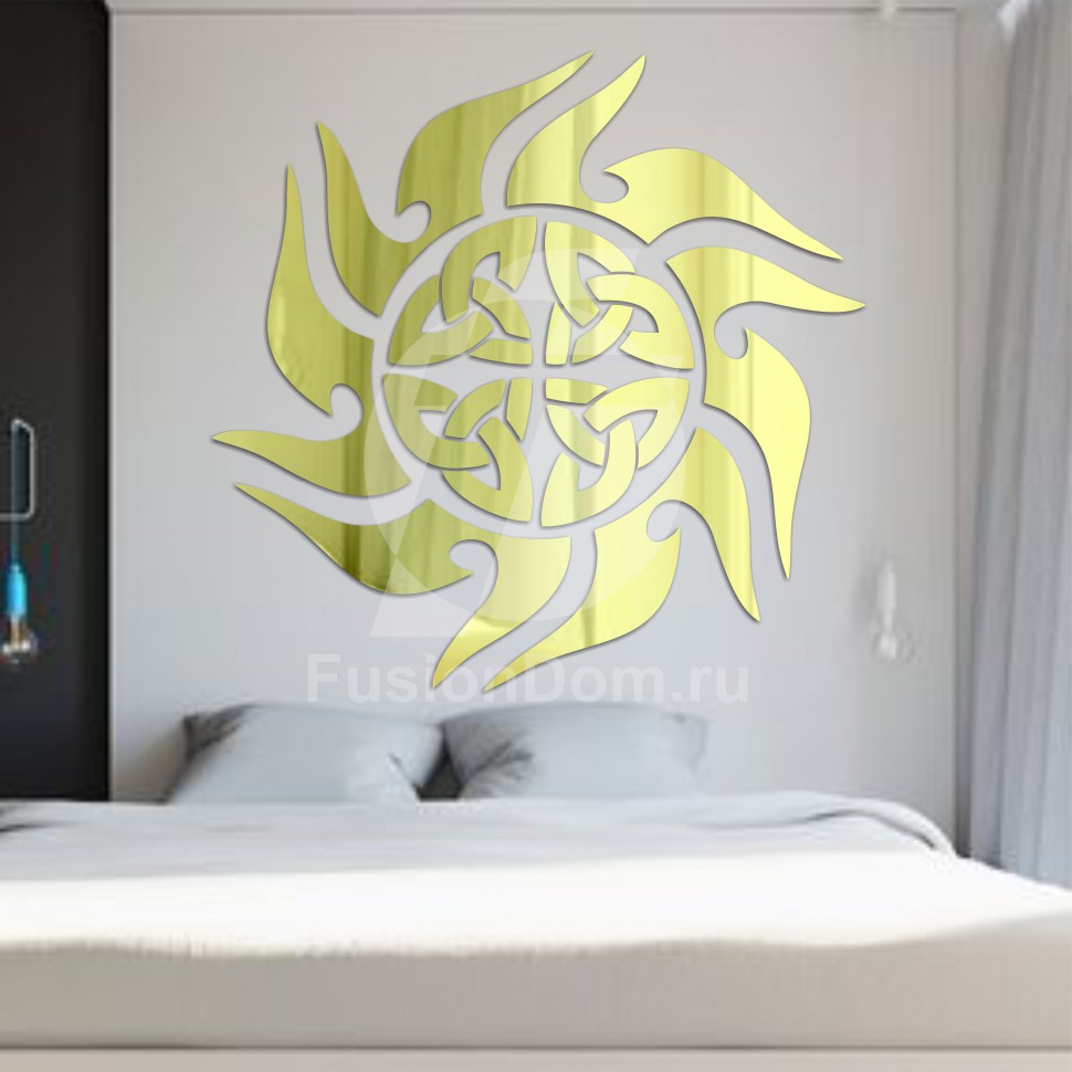 Акриловое зеркало Солнце c лучиками