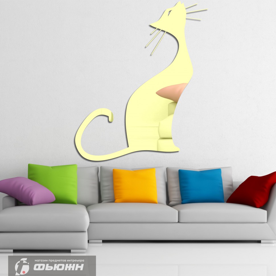 Акриловое Зеркало Довольный кот