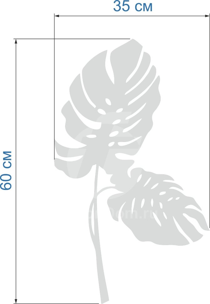 Акриловое зеркало Листья