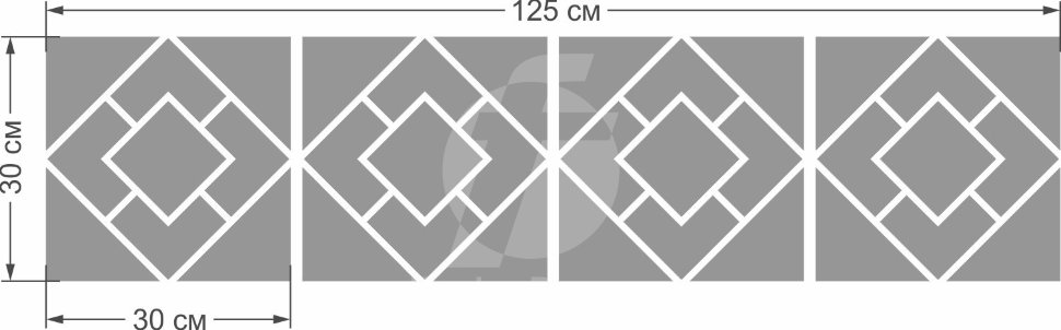 Декоративное акриловое панно Ломанный квадрат