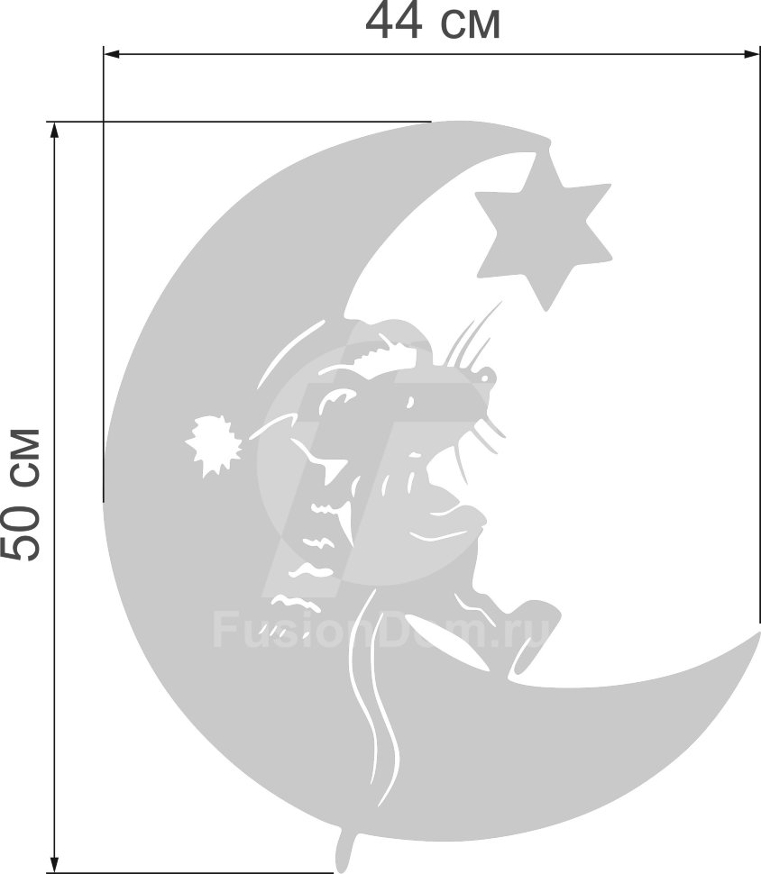 зеркало Мышонок на луне размер