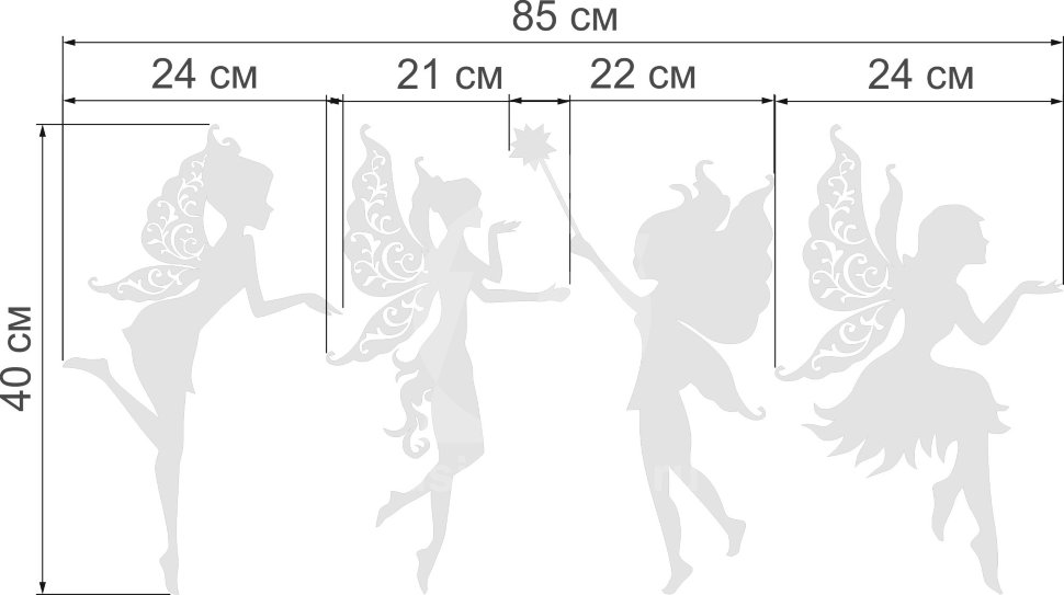 Акриловое зеркало Веселые феи