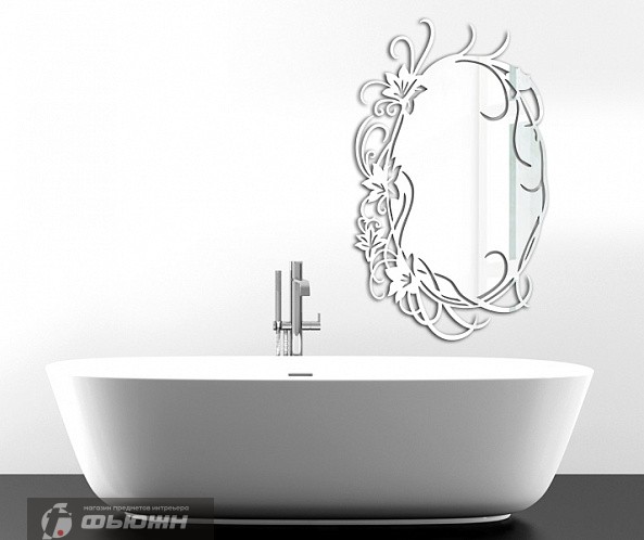 Акриловое зеркало Резной овал