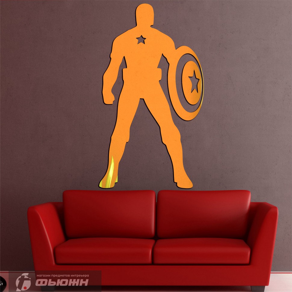 Акриловое Зеркало Капитан Америка