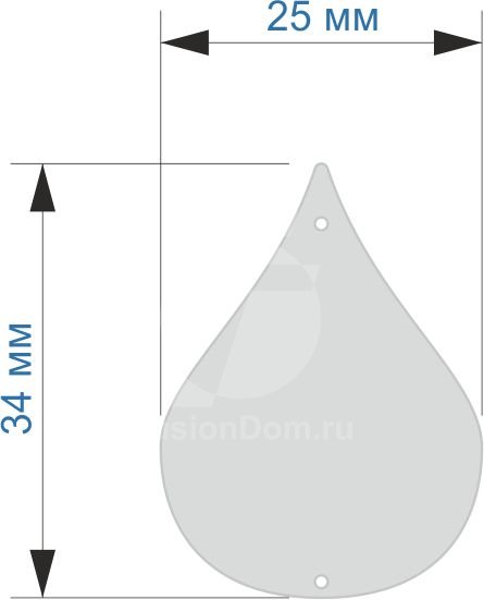 Пришивное зеркальце: Капля