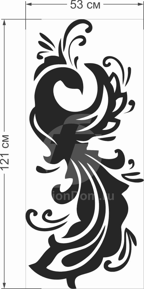 Акриловое зеркало Жар-птица