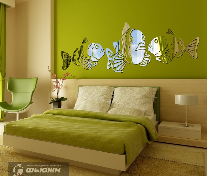 Акриловое Зеркало Стайка рыбок