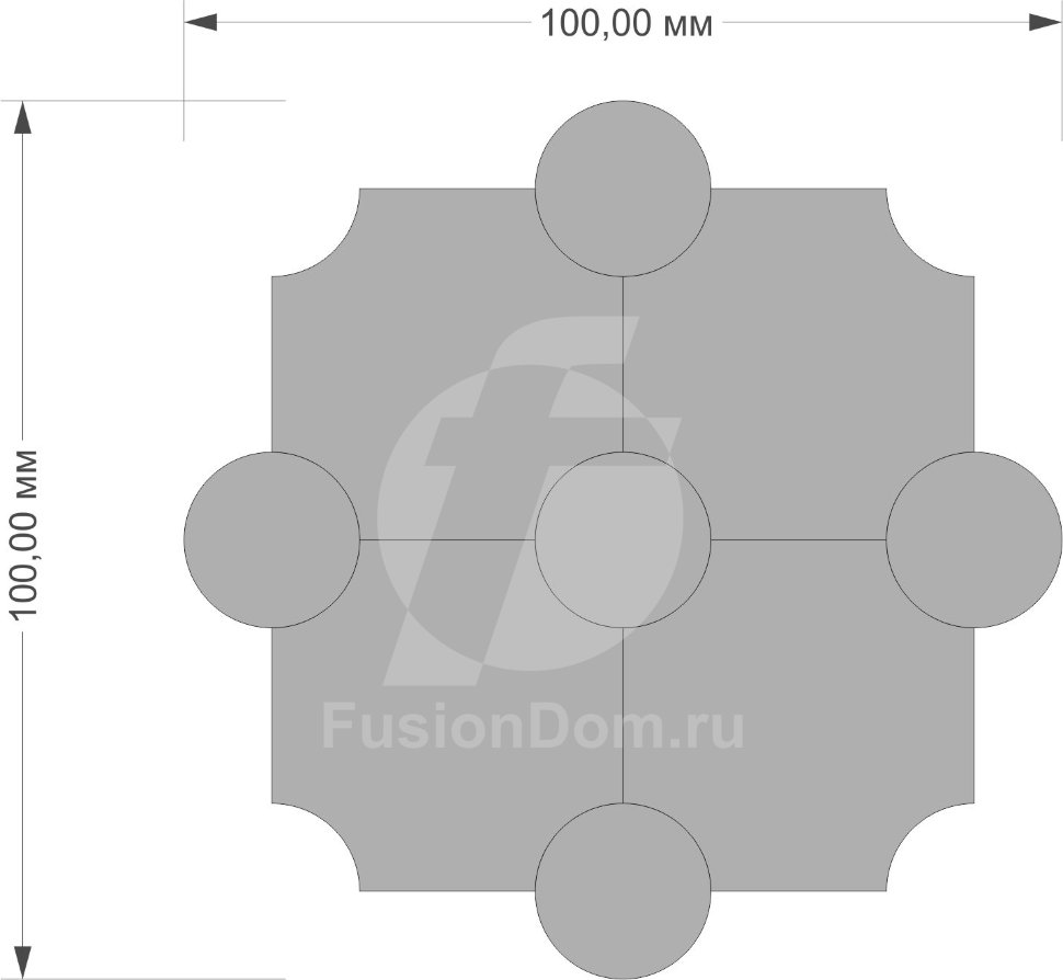 зеркало мозаика Круг-Квадрат размер комплекта