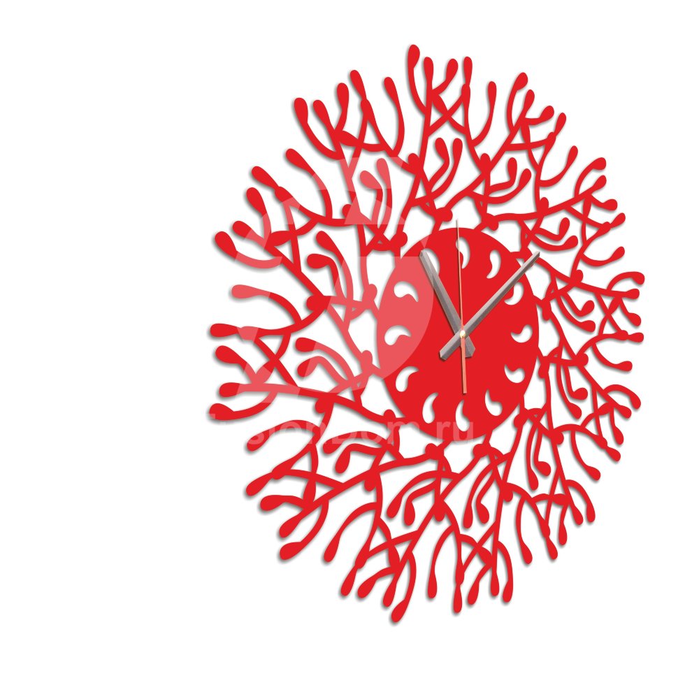 Настенные часы Веточки красный