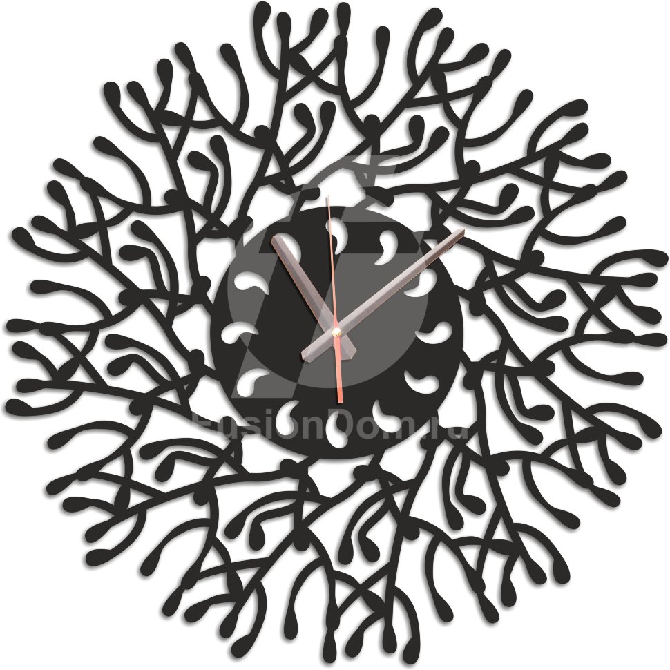 Настенные часы Веточки черный
