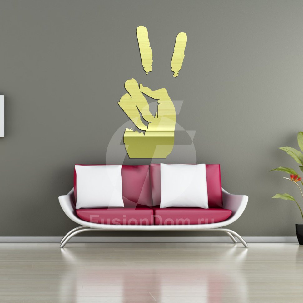 зеркало ладонь peace золото