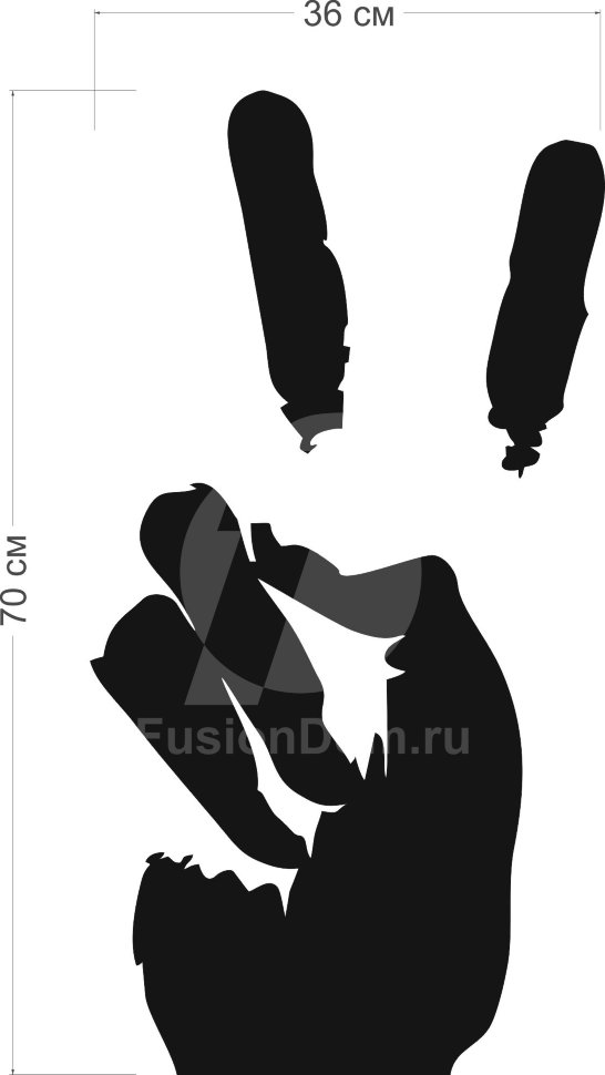 зеркало ладонь peace размер