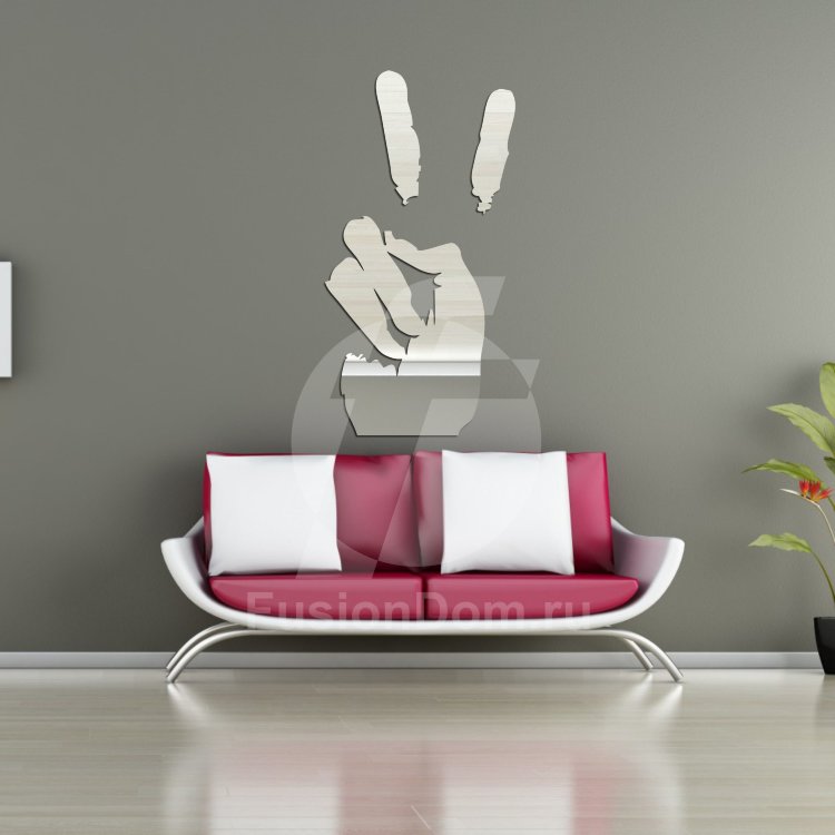 Акриловое зеркало ладонь peace