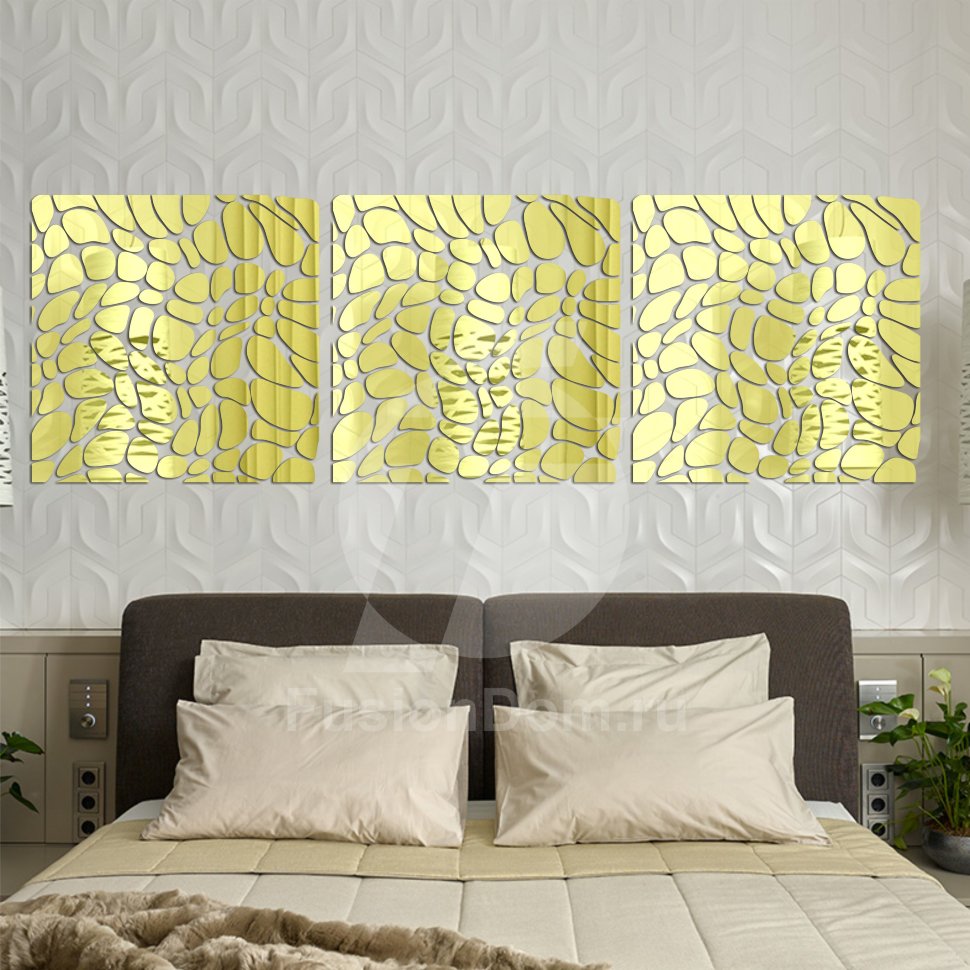 панно Камни золото 3