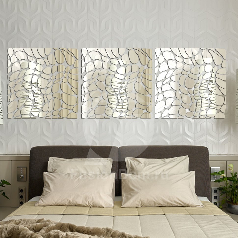 панно Камни серебро 3