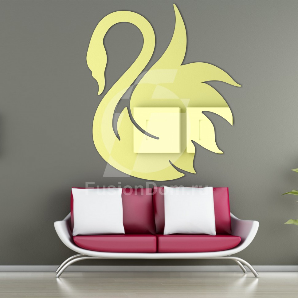 Акриловое зеркало Лебедь